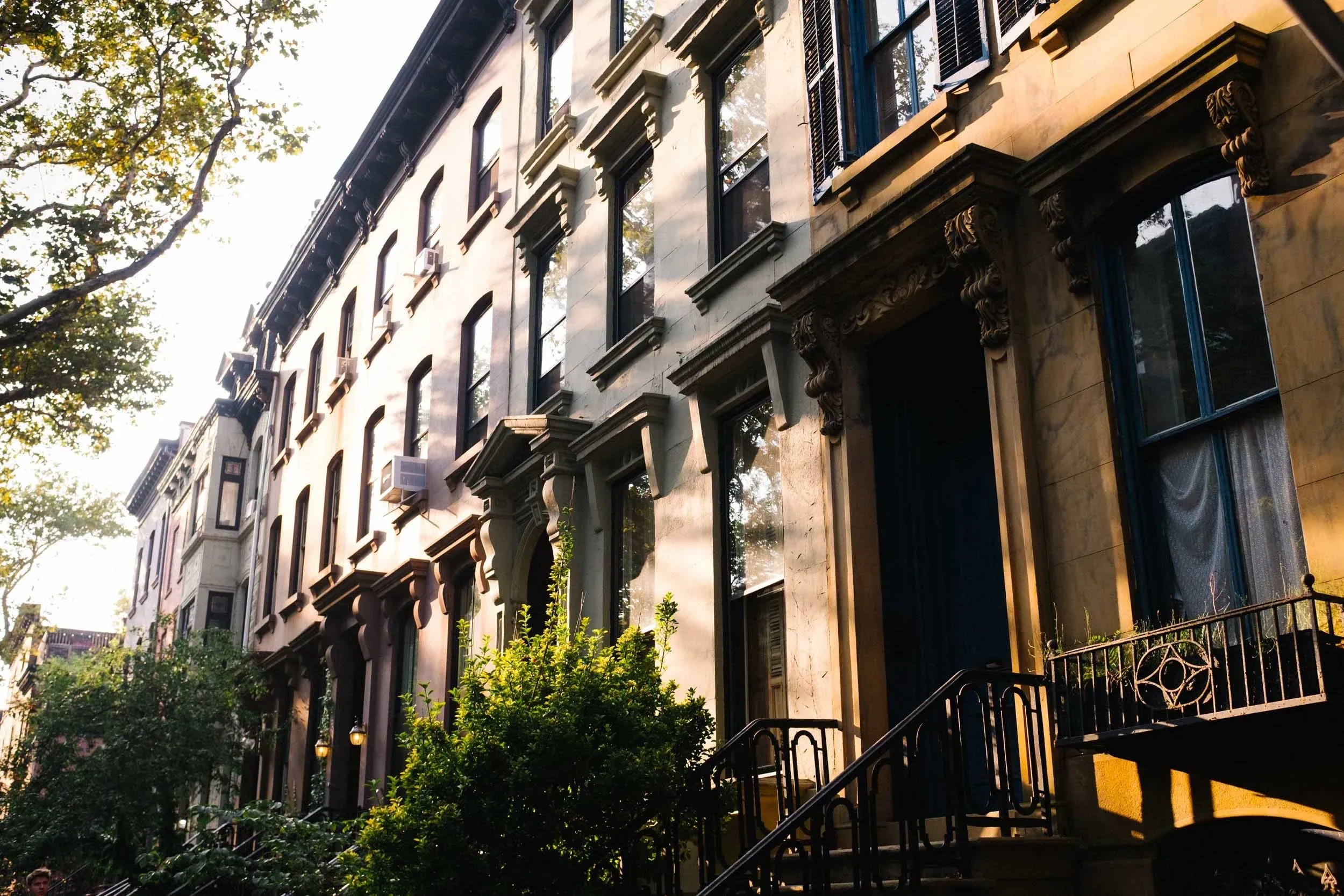 Row of Brooklyn brownstone buildings